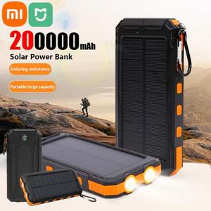 샤오미 200000 mAh 태양광 보조베터리 IOS Android USB-A 및 고속 충전과 호환되는 휴대용 대용량 충전기