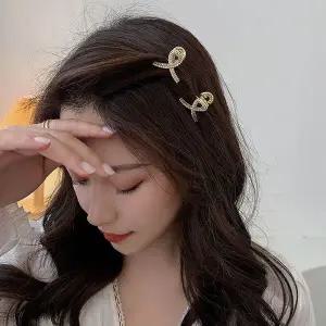 [콩심팥심]미니 큐빅 진주 집게핀 2P 세트 앞머리 옆머리 헤어핀