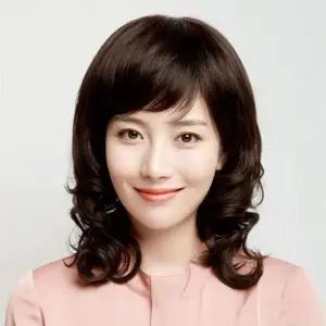 헤어스타일 HIKT중년 엄마 웨이브 가발 전체 풍성한 여성가발