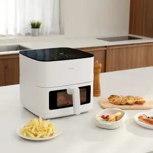 보아르 듀얼히팅 에어프라이어 8L 대용량 바스켓 에어프라이기 사각 투명 에프