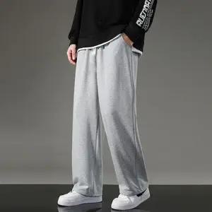 남성 겨울 기모 와이드 트레이닝 팬츠 허리밴딩 츄리닝 하의 고무줄 통바지