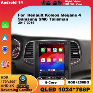 안드로이드 14 카플레이 르노 콜레오스 메간 4 삼성 SM6 탈리스만 2017-2019 자동차 라디오 자동 4G WIFI G