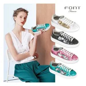 [창고대방출][폰트][방송가 178,000원] 메이드인 이태리 시레나SIRENA 스팽글 스니커즈