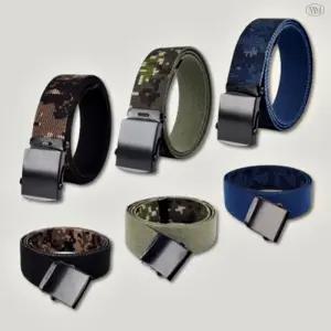 양면 벨트 카모 군용 혁대 금속 버클 작업복 허리띠 남성용 115cm