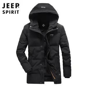 JEEP SPIRIT 남자 가을 겨울 후드 오리털 패딩점퍼 야외 롱패딩