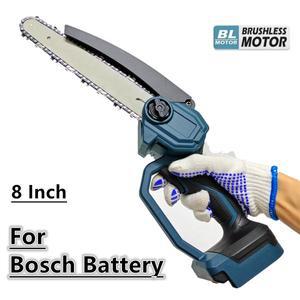 Bosch 호환 18V 배터리 브러시리스 bldc 체인 톱 8 인치 전기 가지 치기 나무 목재 절단 무선 정원 전동 공