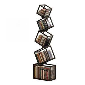 책장 북타워 스탠드형 격자 원목 슬림 회전책꽂이 틈새