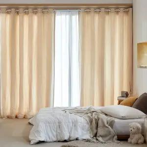 [모던하우스] 3도씨 피치스킨 바람막이 패딩커튼 아일렛형 220x240 베이지 1P