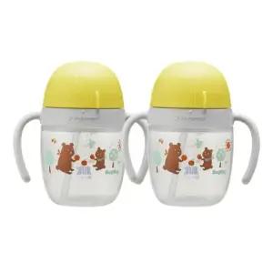 더블하트 유아 빨대컵 휴대용 외출 어린이집 준비물