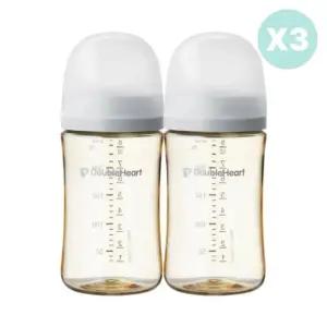 더블하트 젖병 240ml 6개 젖꼭지 6개 그레이 세트