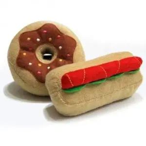 강아지인형 도너츠 햄버거 장난감 임의배송 치석제거 W211D9D