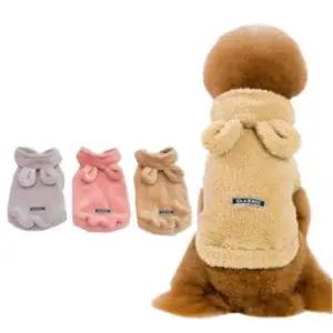 키밍 강아지 겨울 옷 극세사 후드조끼 애견 수면옷 W5A2F35