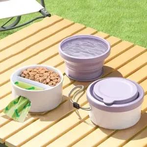 키밍 접이식 산책 그릇 물병 밥그릇 여행 야외 휴대용 WFH9FKK