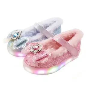 풋풋 눈꽃몽실 LED 아동 털단화 털구두