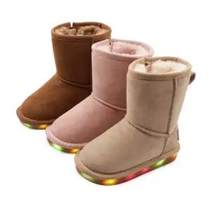 풋풋 베로나 LED 아동 가죽 털부츠
