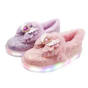 풋풋 엔젤스노우 LED 아동 털슬립온 털운동화 털단화 털구두