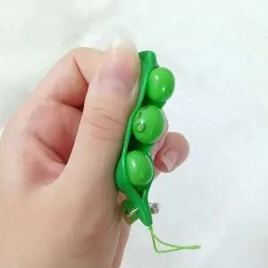 고품질 압출 완두콩 키링 열쇠고리 백꾸 가꾸 콩 (WFFSQ1F)