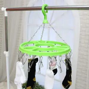 원형집게건조대 오렌지) 실내건조대 원형건조대 가습기대용 다용도