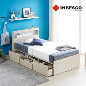 E0등급 딥슬림 유로탑 LED 미니싱글침대 멀티수납 매트리스선택 월간가구