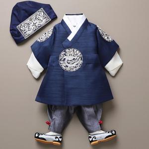 [꼬까한복]드래곤용포 네이비 남아한복 곤룡포