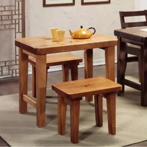 소나무 통원목 2인용식탁 (스툴의자2개)