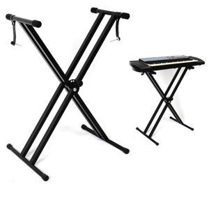 접이식 쌍열 톱니 스탠드 피아노 신디 키보드 거치대 받침대 x자