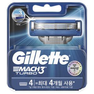 질레트 마하3 터보 면도날 4입