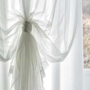 엘룸 이중레이스 화이트 암막커튼 거실 특대형