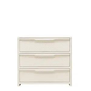 [보네드] 플라스틱 라탄 3단 와이드형 다용도 수납 서랍장