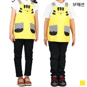 호랑이 앞치마 아동용 노란 동물 캐릭터 유아 어린이 유치원 키즈