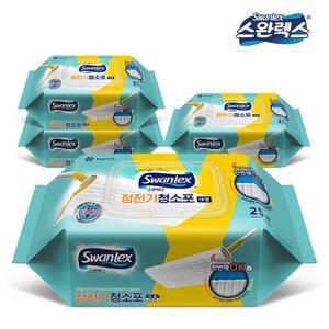 [스완렉스]고평량 60gsm 정전기 청소포 대형(캡형) 25매 x 4팩