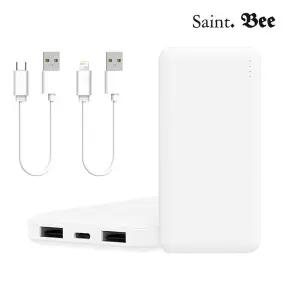 세인트비 슬림 듀얼 10000mAh 보조배터리 ST-PB100S 발열조끼호환 레이저 각인 인쇄