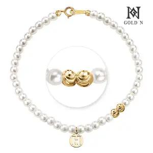 14K 코일 코인 진주 팔찌