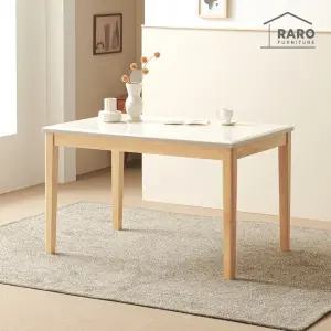 [/착불배송] 루아 1200 천연 대리석 4인 식탁 고무나무 원목 4인용 테이블 단