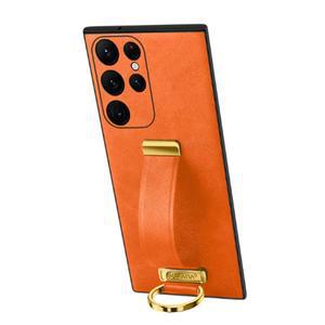 [데켄스]갤럭시S23울트라 케이스 핸드스트랩 메탈 링 카메라커버 가죽 하드 케이스 M918