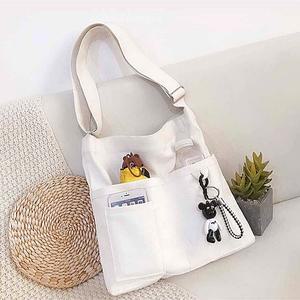 대용량 캔버스 크로스백 에코백 숄드백 학생 보조가방