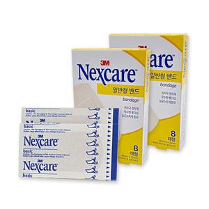 3M 넥스케어 일반형밴드 대형 8매입 x 2팩 관절 상처 저자극 소독 반창고 일반밴드