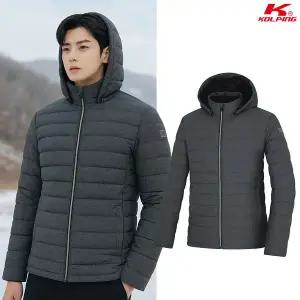 [하프클럽/콜핑]콜핑 남성 겨울 덕다운 투톤 멜란지 등산 경량 후드 패딩 자켓 KSC682UJ3M