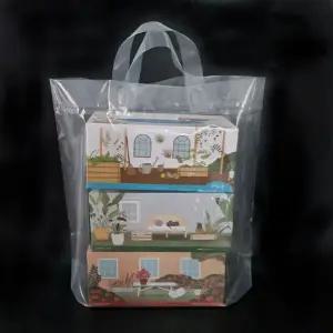 PE 투명 손잡이 루프 봉투 쇼핑 60x50+4cm(10장)/선물/비닐봉투/두꺼운/투명백/손잡이/비닐백/봉지/휴대용