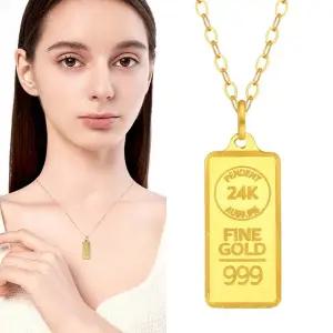 [골드퀸즈] 24K 순금 행운의 골드바 목걸이
