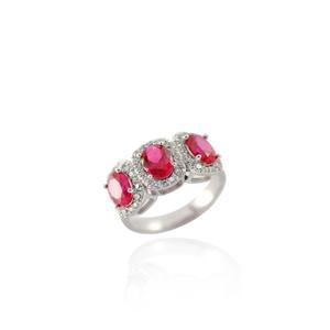 [로이드](마산점)14K 1캐럿 루비 랩다이아몬드 트리플 헤일로 오벌컷 파베 반지 LRD25004D