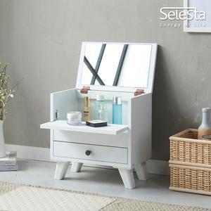 큐티 덮개거울 미니화장대 다리형 화장 대 좌식 서랍장 품정리대 콘솔 미니 수납 함