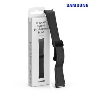 정품 갤럭시워치6 ( 워치4/5/7/FE ) D버클 하이브리드 비건 레더 스트랩 와이드 M/L 블랙 / ET-SHR94LBE