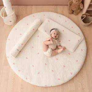 [비비엔다] 순수 원형러그 130 자수(커버+솜)