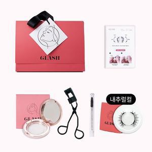 글래쉬 반영구 착붙 속눈썹 풀세트 (내추럴컬1쌍+자석뷰러+브러쉬+케이스+설명서+쇼핑백)