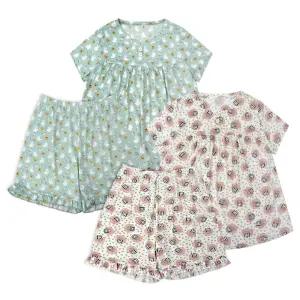 주니어 여아 여름 잠옷 반팔 반바지 아이스 밀크 파자마 세트