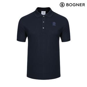 [보그너] 남성 카라 배색 포인트 반팔 티셔츠 NAVY