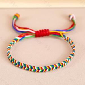 오색실 소원 매듭팔찌 전통 불교 실팔찌 건강 부적 행운 학생 커플용 손목끈