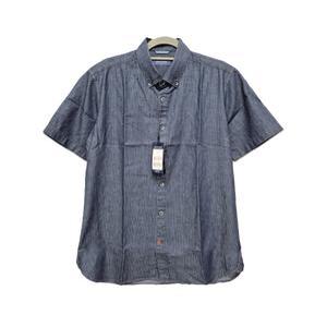 코오롱 브렌우드 인디고 스트라이프 캐주얼 셔츠 블루 가먼트워싱 스트라이프 경량