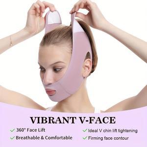 여름용 쿨 페이셜 밴드 V라인 리프팅 밴드 (보라색) - 통기성, 초슬림, 재사용 가능